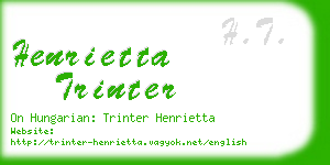 henrietta trinter business card